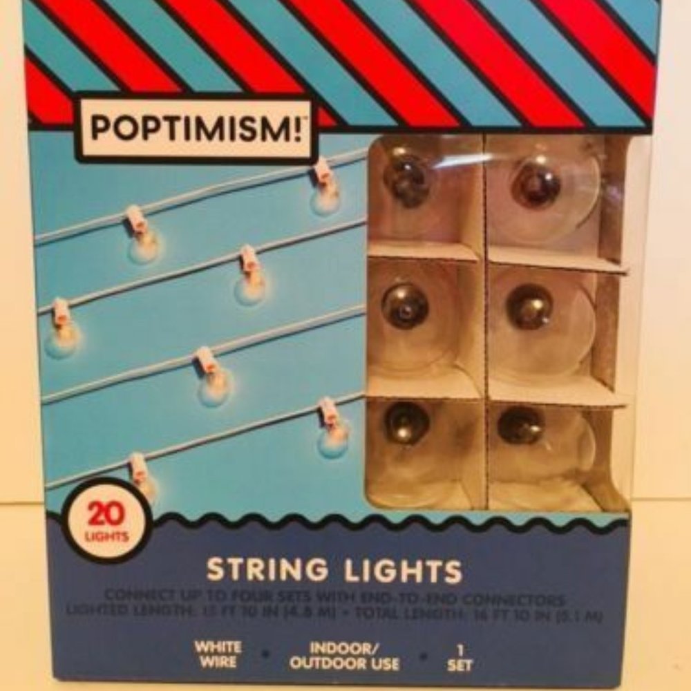 String Lights Set- 20 round lights-White Cord